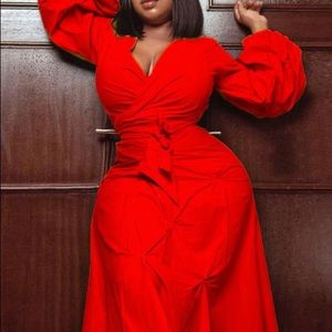 Deep V Sexy A-Line Long Sleeve Elegant Mini Dress